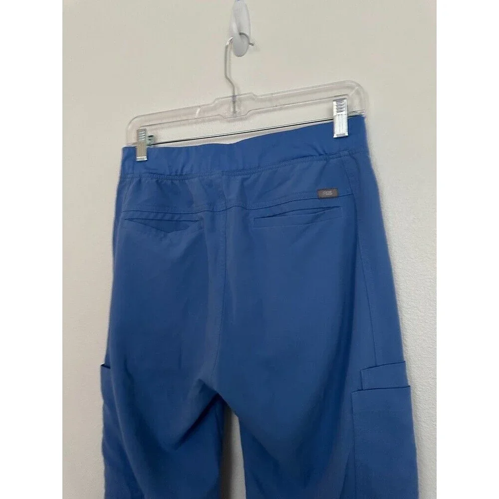 FIGS Axim Cargo Scrub Pant Ceil Blue Straight Leg Medical Comfort Men's Small